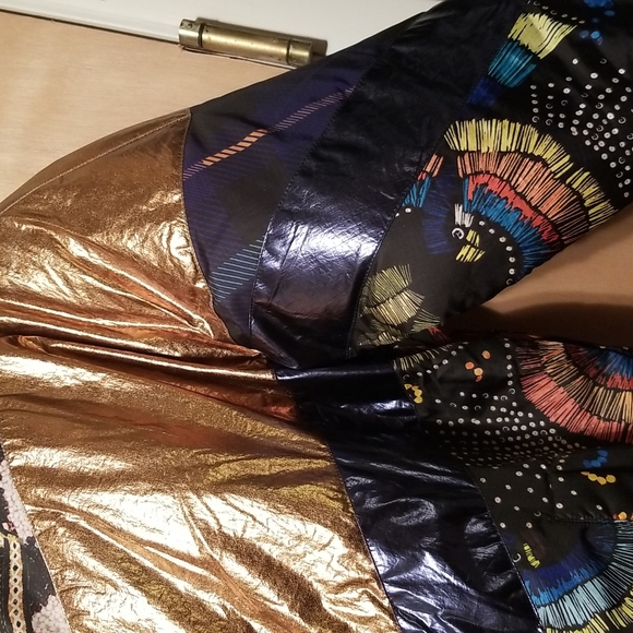 NWT FARM Rio Reversible Puffer Jacket Coat Copper Gold Metallic - Picture 9 of 16